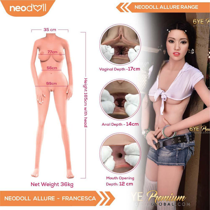 Neodoll Allure Francesca - Realistic Sex Doll - 165cm - Tan - Lucidtoys