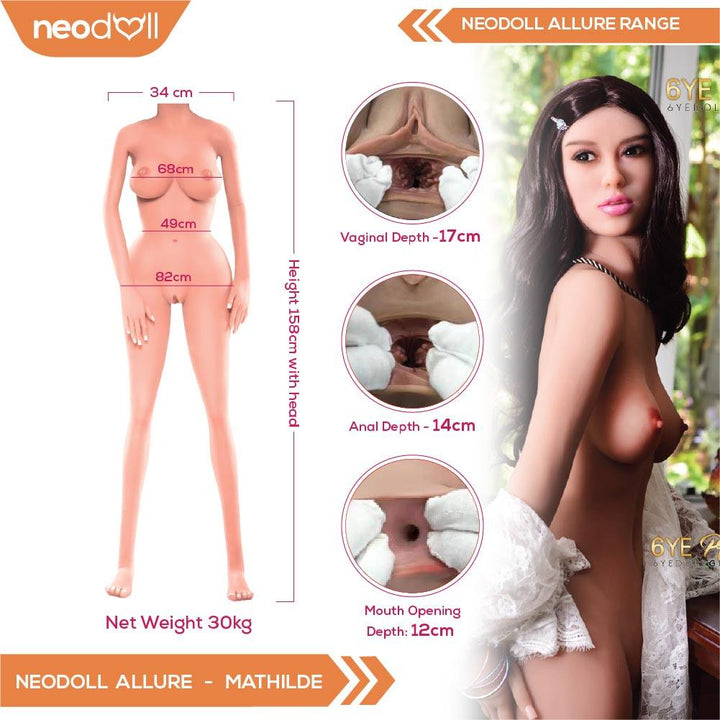 Neodoll Allure Mathilde - Realistic Sex Doll - 158cm - Tan - Lucidtoys