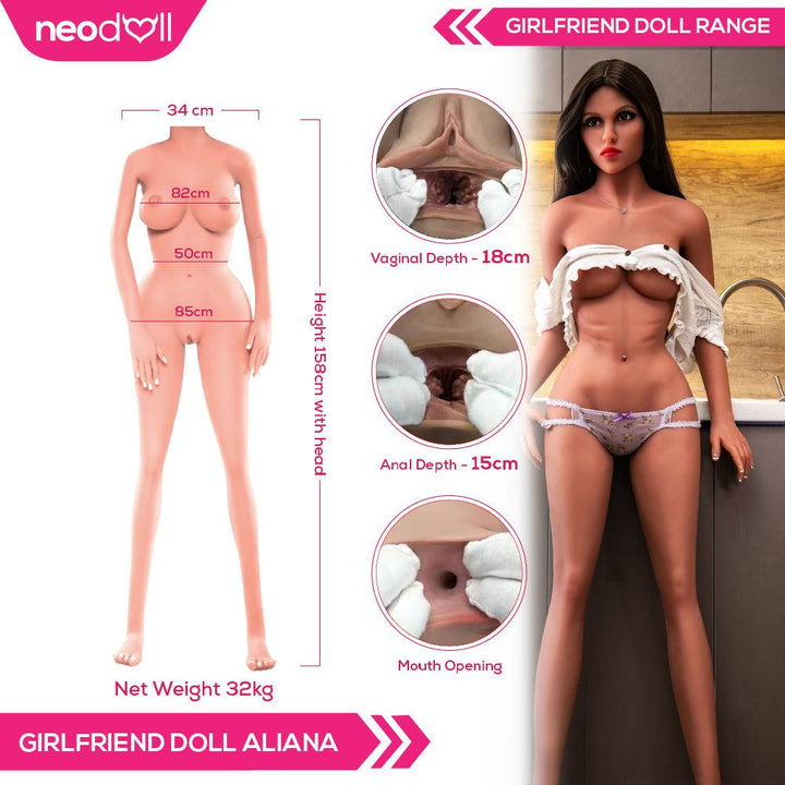 Neodoll Girlfriend Anahi - Realistic Sex Doll - 158cm - Tan - Lucidtoys