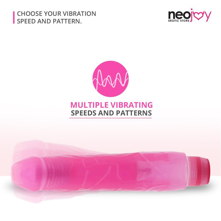 Neojoy Dildo Vibrator Multiple Speed Function Soft TPE Pink 7 inch-Sub 2