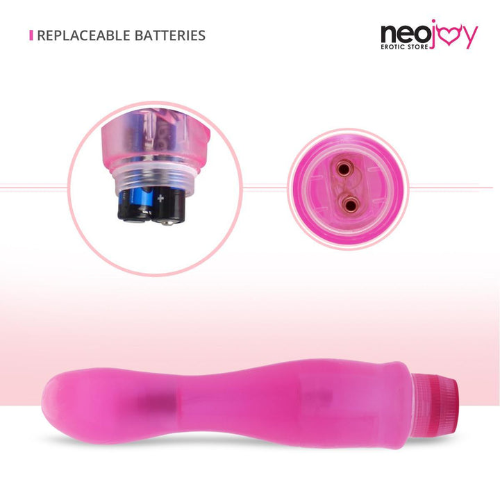 Neojoy Jelly Mini G-Spot Vibrator PVC - Pink 6.6 inch - 17cm 2