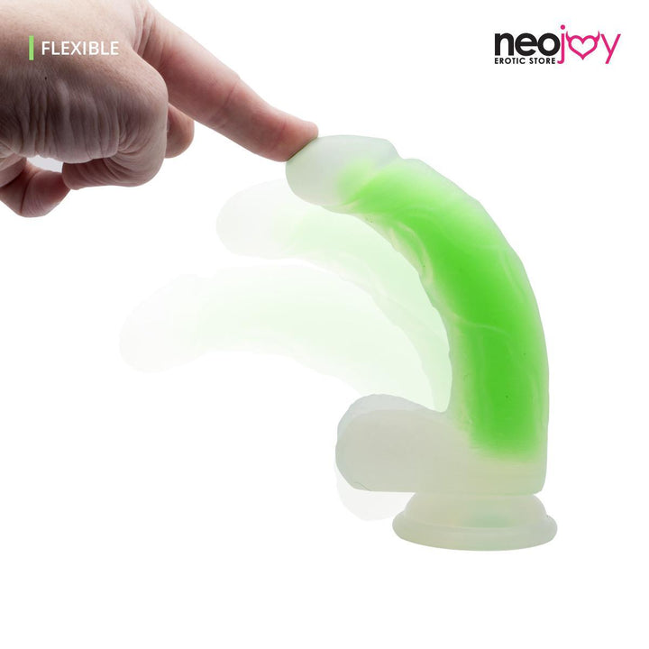 Neojoy - Pure Silicone transparent and luminous Dildo - Green - lucidtoys.com