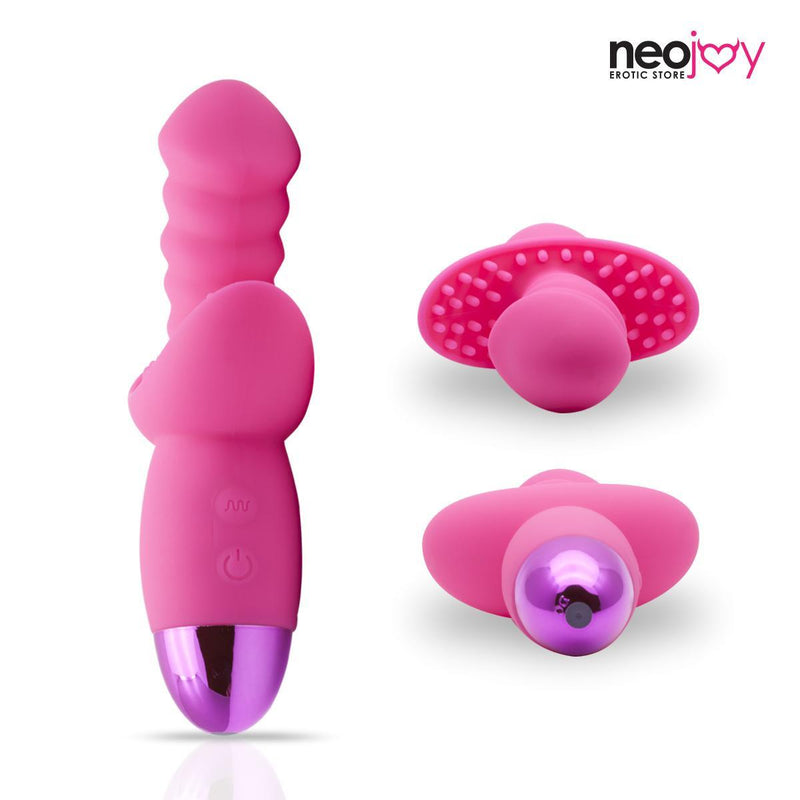 Neojoy Vibe Twist Silicone Clitoral Vibrator USB Rechargeable 10-Speed Functions - Pink video