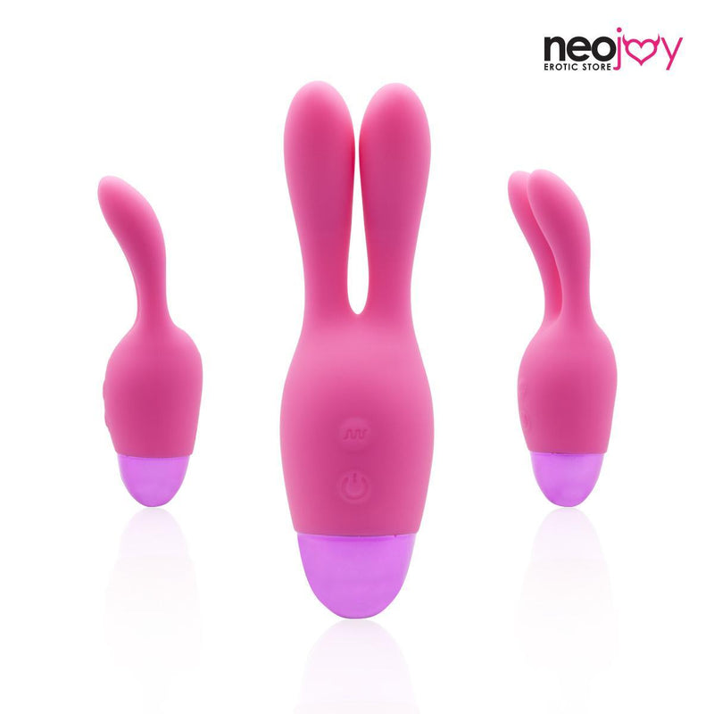 Neojoy Bunny Ears Silicone Clitoral Vibrator USB Rechargeable 10-Speed Functions - Pink video