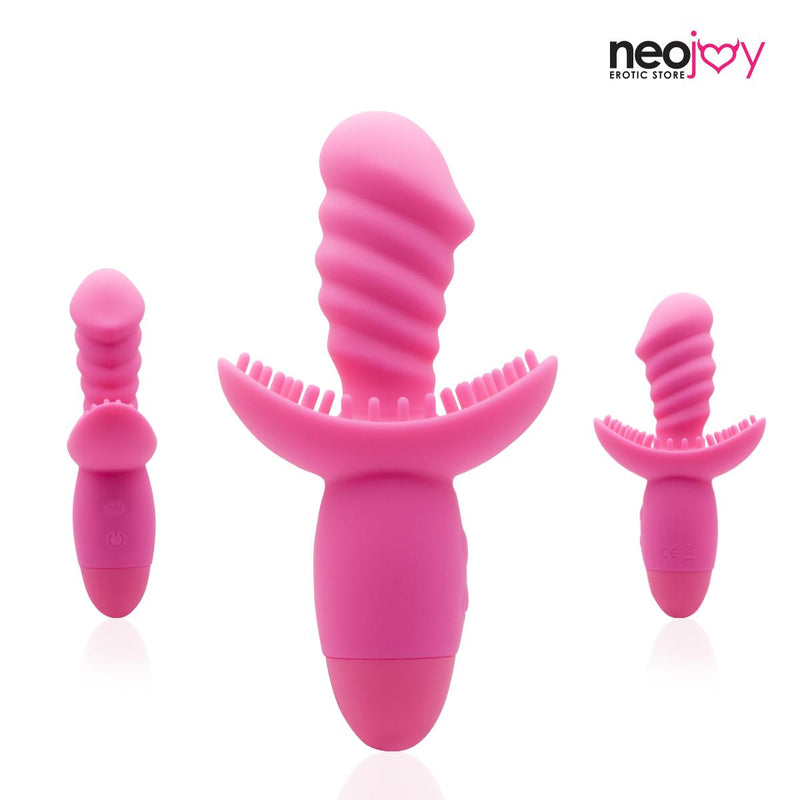 Neojoy Silicone Twist G-spot Clitoral Vibrator 10-Speed Functions - Pink video