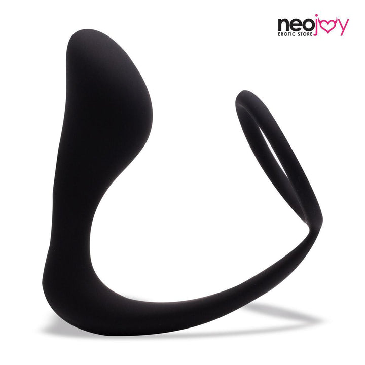 Neojoy Butt plug Silicone Black With Cock Ring  - 3.1 inch - 8 cm - Main