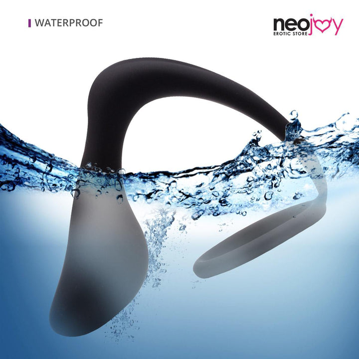 Neojoy Butt plug Silicone Black With Cock Ring  - 3.1 inch - 8 cm - Waterproof