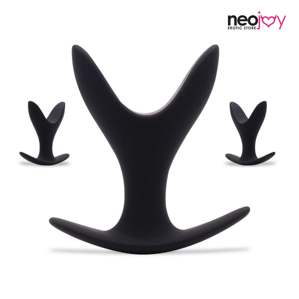 Neojoy Expandable Butt plug Silicone Black With Flat Base Small - Main