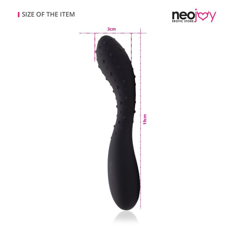 Neojoy Silicon Dotted Double Ended Anal Dildo - Black - 7.4inch -19cm Anal Dildos - lucidtoys.com Dildo vibrator sex toy love doll