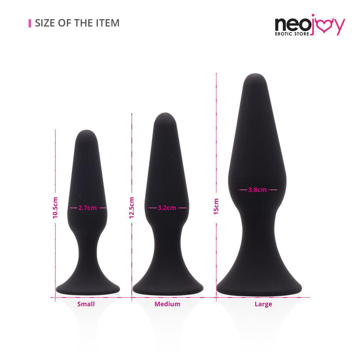 Neojoy Triple Butt Plug set - 3 sizes - lucidtoys.com
