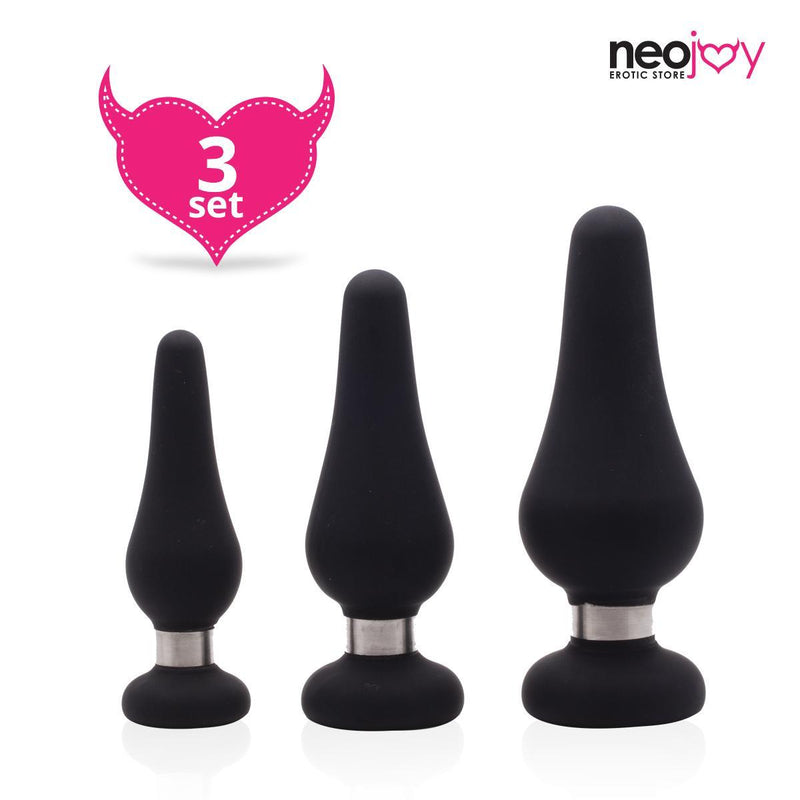 Neojoy Triple Silver Silicone 3 elegant Waterproof Anal plugs video