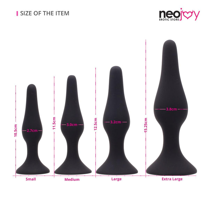 Neojoy Butt plug Set Silicone Black - Lucidtoys