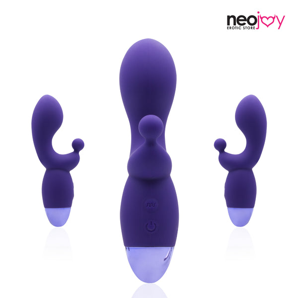 Neojoy G-Clit Dual Silicone Rabbit Vibrator USB Rechargeable 10-Speed Functions - Purple