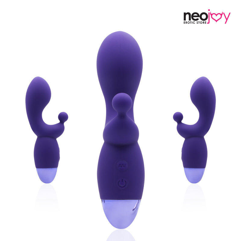 Neojoy G-Clit Dual Silicone Rabbit Vibrator USB Rechargeable 10-Speed Functions - Purple video