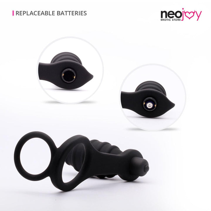 Neojoy VIbrating Plug with Cock Ring - lucidtoys.com