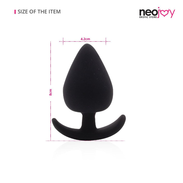 Neojoy Slim Beginner Silicone Anal Plug - Black - Lucidtoys