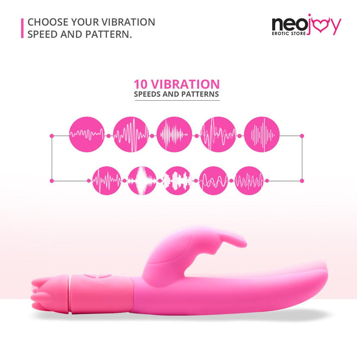 Neojoy Vibe Stick Silicone Rabbit Vibrator 10-Speed Functions - Lucidtoys