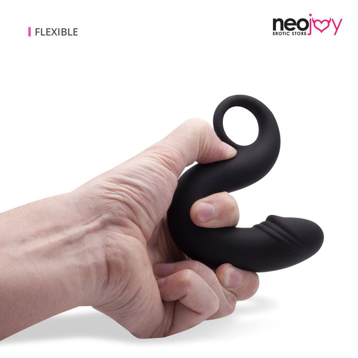 Neojoy Anal Curvy Dildo silicone - Black 6.8 inch -17.5cm Anal Dildos - lucidtoys.com Dildo vibrator sex toy love doll