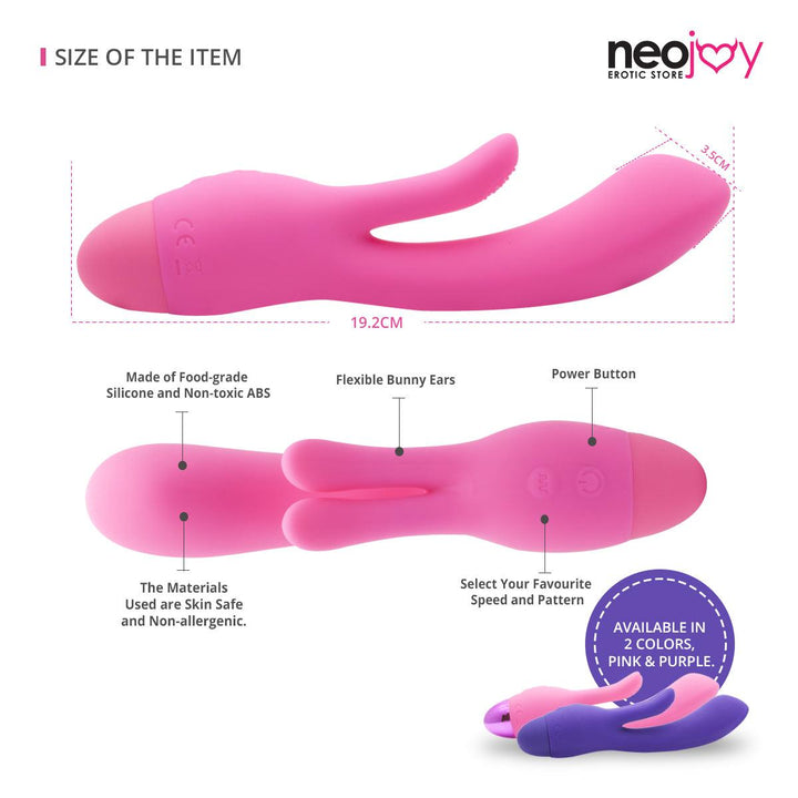 Neojoy G-spot Clit Silicone Vibrator 10-Speed Functions - Lucidtoys