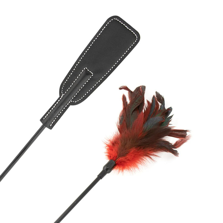 Neojoy Feather Spanker Double ended with Silicone and Feathers - Black 22.44 inch - 57cm 1