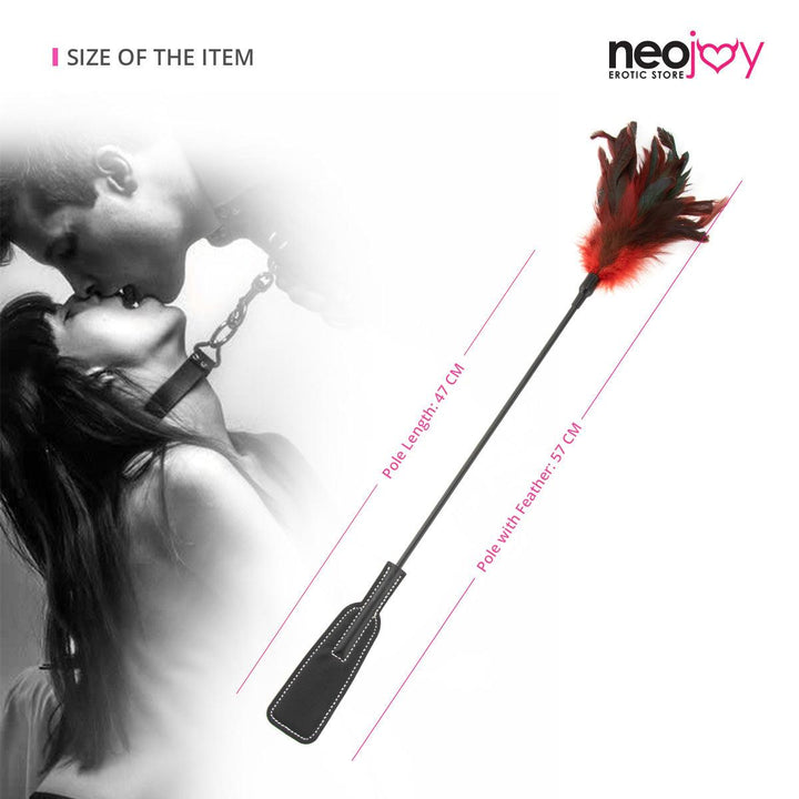 Neojoy Feather Spanker Double ended with Silicone and Feathers - Black 22.44 inch - 57cm 5