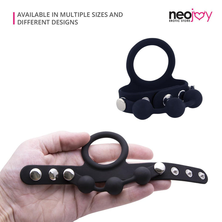 Neojoy Bondage Beaded Adjustable Cock Ring to enjoy a longer play time - Small - Lucidtoys