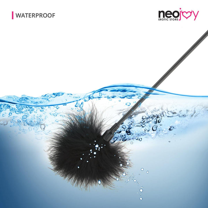 Neojoy Feather Fluffy Crop Tickler Double Ended With Silicone & Feathers - Black 16.14 inch - 41cm 4