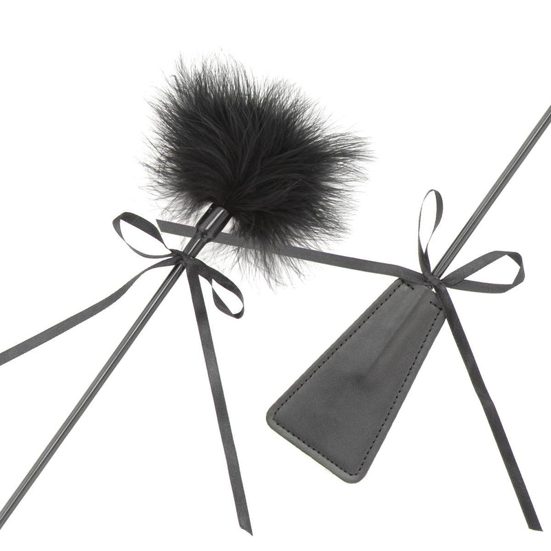 Neojoy Fancy Tickler Double ended with Silicone and Feathers - Black 15.74 inch - 40cm video