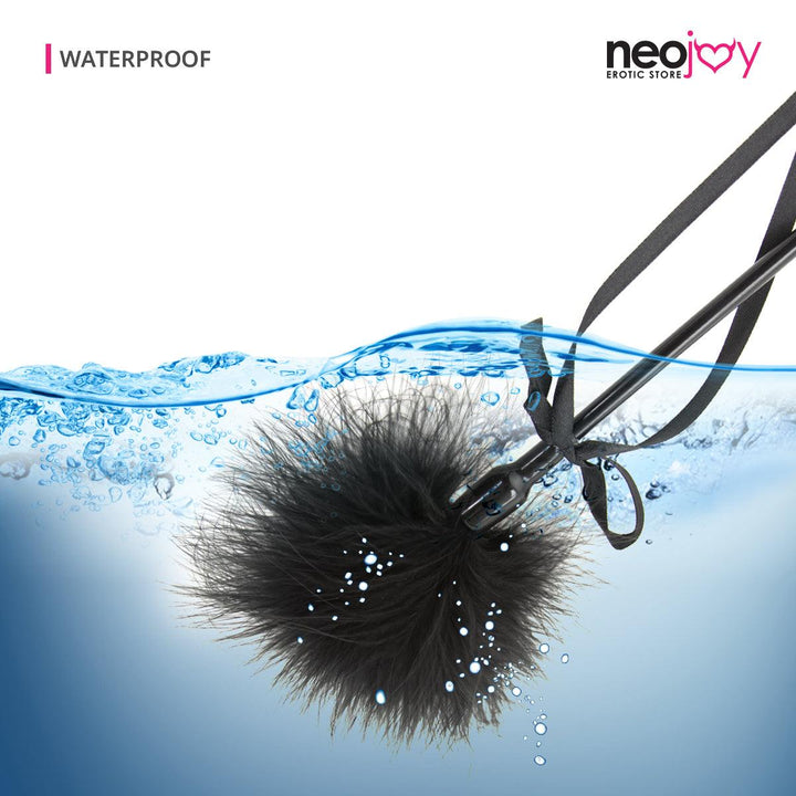 Neojoy Fancy Tickler Double ended with Silicone and Feathers - Black 15.74 inch - 40cm 4