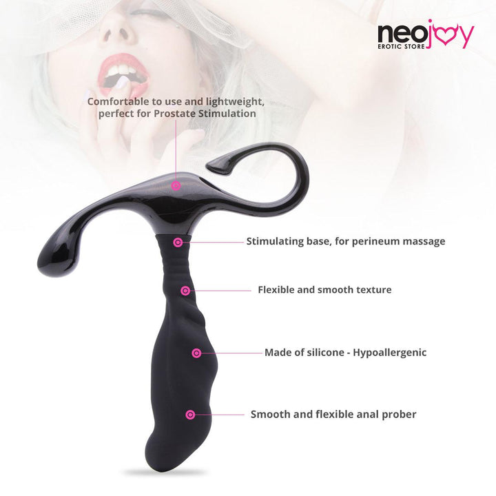 Neojoy Silicone Prostate Massager-10.5cm-Black - Lucidtoys