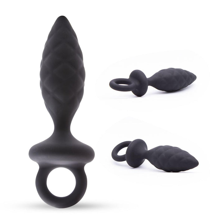 Neojoy Silicone Anal Plug with Loop - Black - Lucidtoys