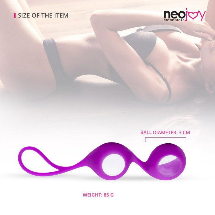 Neojoy double Kegel Balls - Glass-Ben Wa Balls-Pink - Lucidtoys