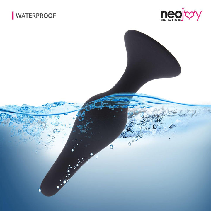 Neojoy - Slim Silicone Anal Butt Plug Large - 10cm - Black - Lucidtoys