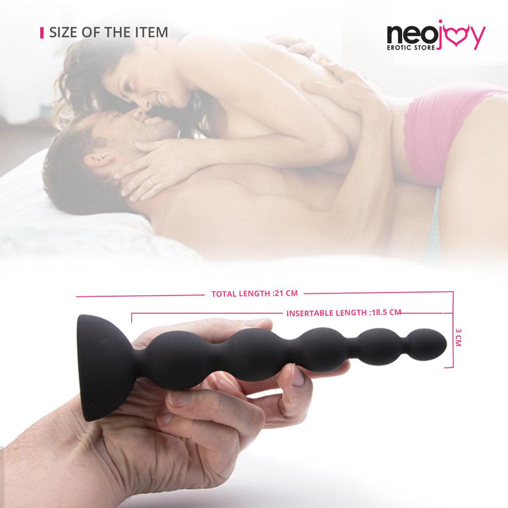 Neojoy Double Vibe Beads - 10 Speeds Anal Vibrator - Silicone Butt Plug Prostate Massager - Adult Sex Toy - Lucidtoys