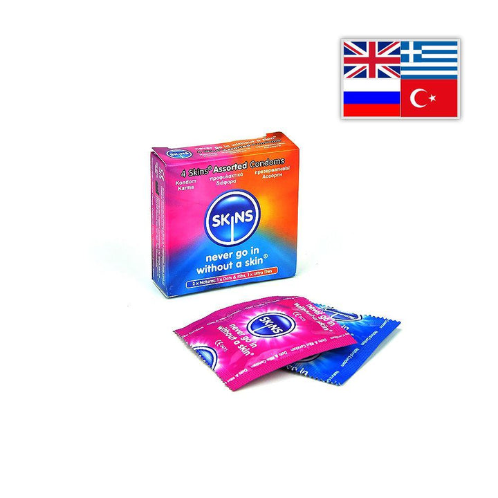Skins Condoms Assorted 4 Pack International 1 - D&R, NAT, UT