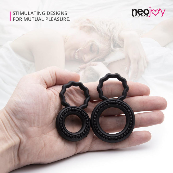 Neojoy 4 Rings Set Silicone Penis Ring Enhanced Erection Set of 2 Double Rings - Lucidtoys