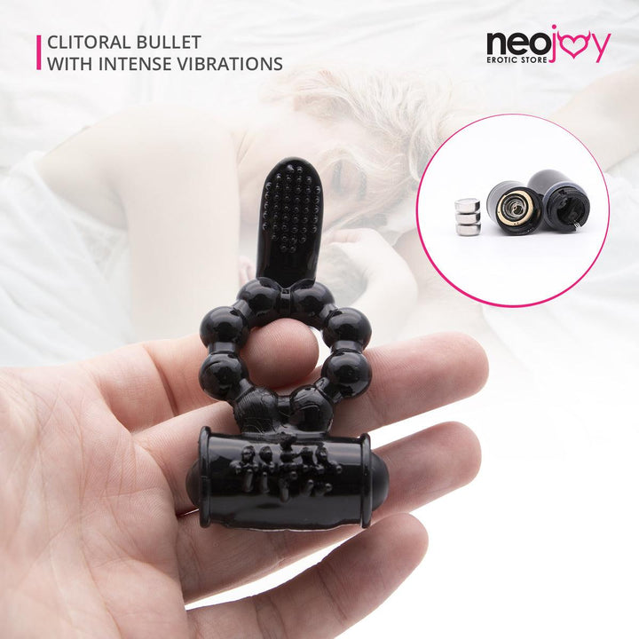 Neojoy Bullet Beaded Ring Jelly Cock Ring Erection Enhancer Clitoral Bullet Vibe - Lucidtoys