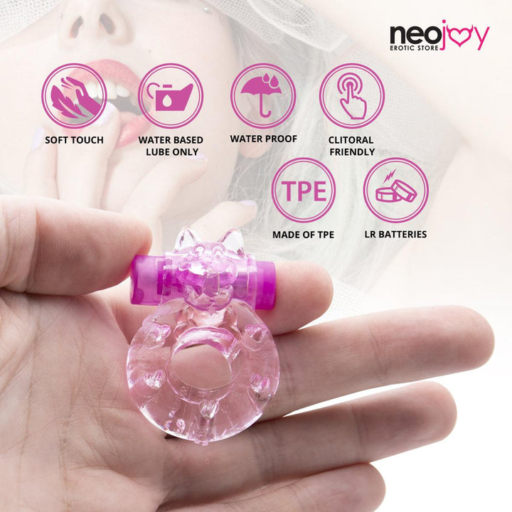 Neojoy Jelly Cock Ring for Enhanced Erection Clitoral Bullet Vibrator - 3.5cm - Lucidtoys