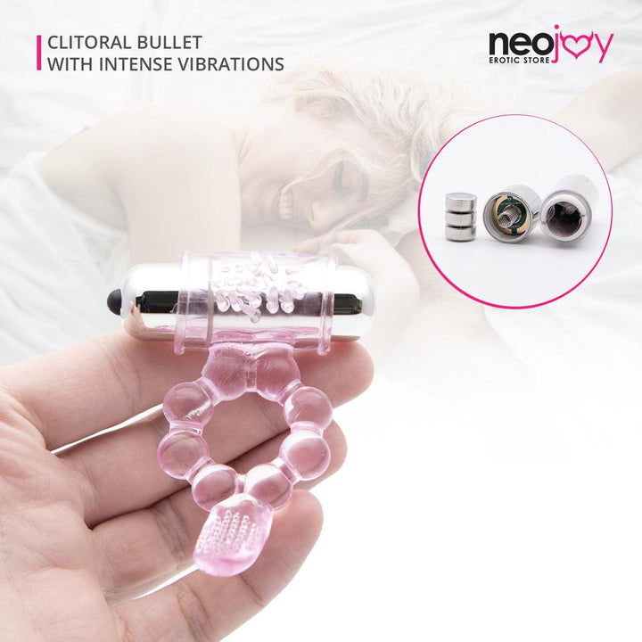 Neojoy Flower Ring - Jelly Cock Ring Erection Enhancer Clitoral Bullet Vibrator - Lucidtoys