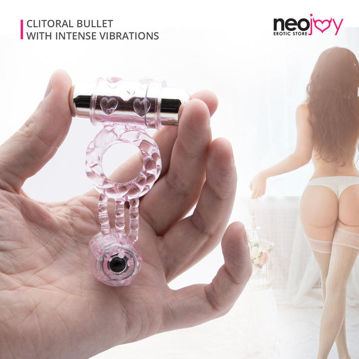 Neojoy Triple Jelly Ring Jelly Cock Ring Erection Enhancer Clitoral Bullet Vibe - Lucidtoys