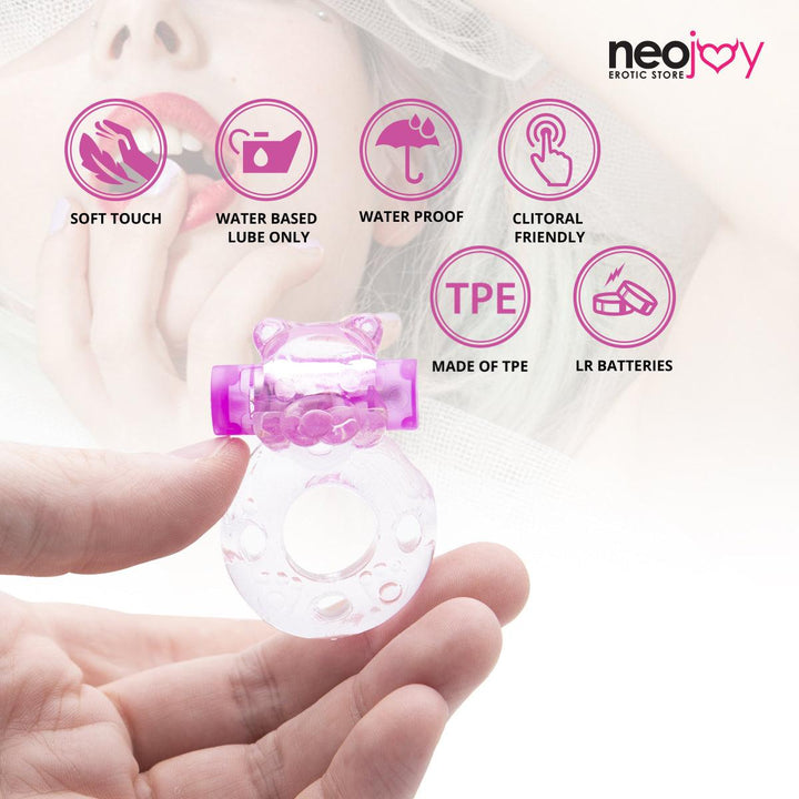 Neojoy Jelly Cock Ring for Enhanced Erection Clitoral Bullet Vibrator - 3.5cm - Lucidtoys