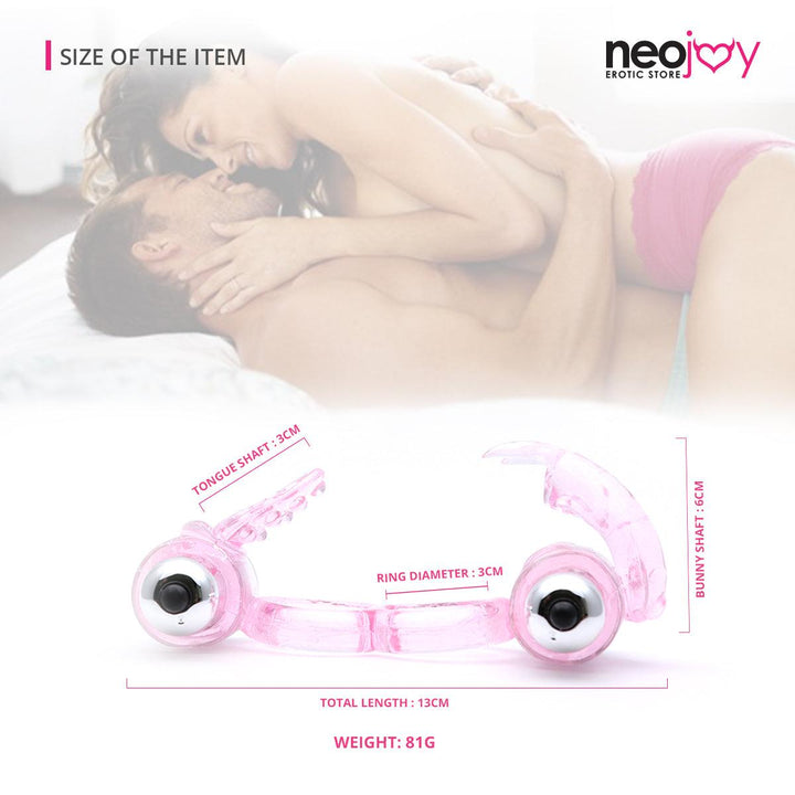 Neojoy Dual Bullet Ring Jelly Cock and Balls Double Ring Erection Enhancer - Lucidtoys