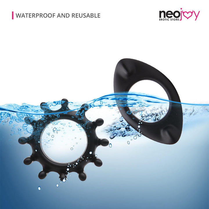 Neojoy Gear Ring Silicone Penis Ring for Enhanced Erection Set of 2 Cock Rings - Lucidtoys