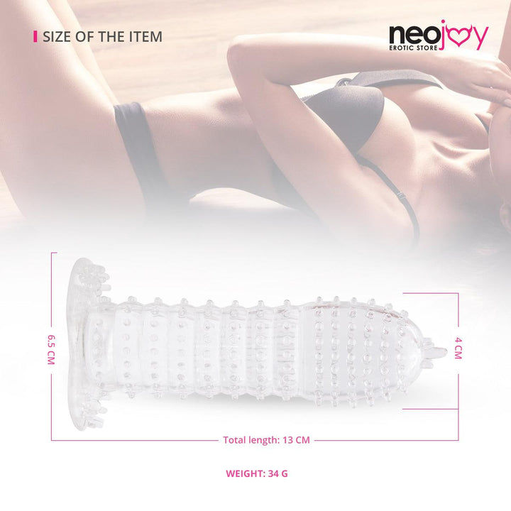 Neojoy Ribbed Clear Penis Sleeve - Lucidtoys