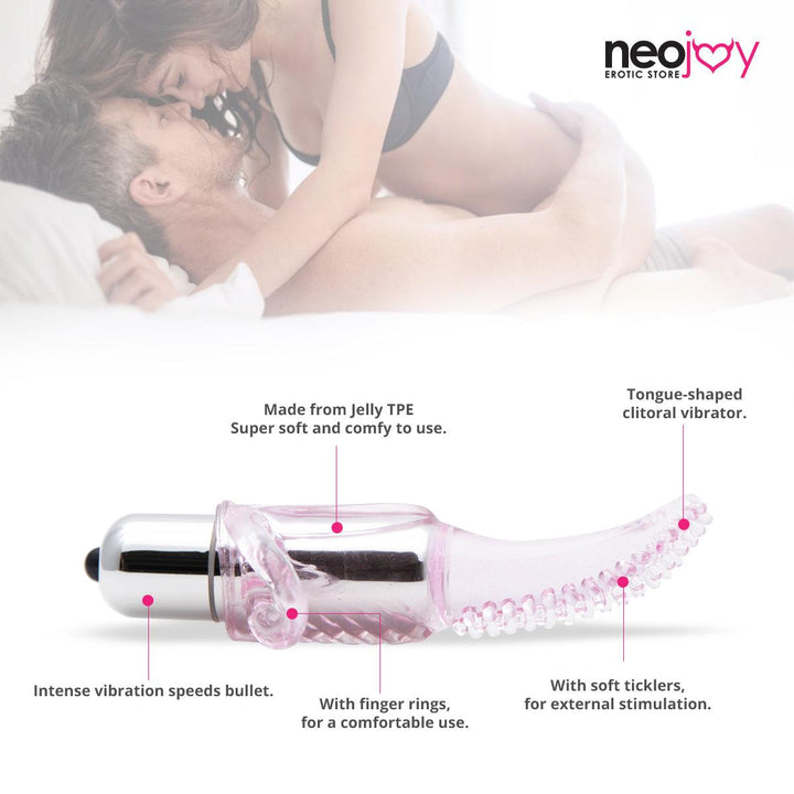 Neojoy Hot Spot Tickler - Masturbation Clitoral Vibrator - Jelly Tongue Bullet Vibrator for Women - Adult Sex Toy - Lucidtoys