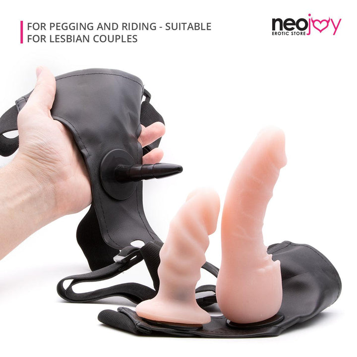 Neojoy - Ride-On - Realistic Double Dildo Strap-On Harness â€“ 16.5cm â€“ 6.49 inch - Lucidtoys