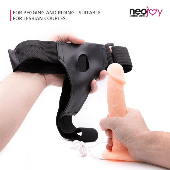 Neojoy - Slim Harness - Strap-On Dildo Harness Remote - Vibrating Dildo - 16cm - 6.3 inch - Lucidtoys