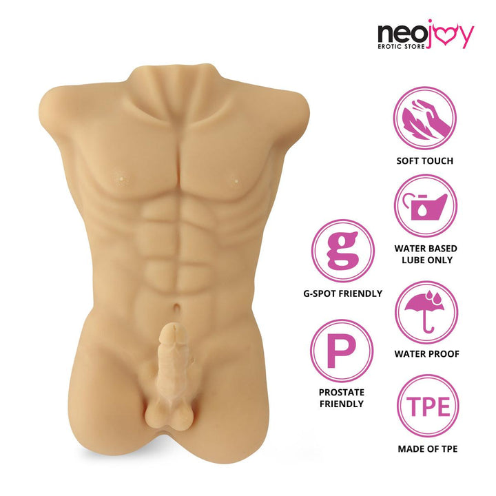 Neojoy Realistic Clark Male Doll - 13kg - Male Torso with Dildo - Lucidtoys