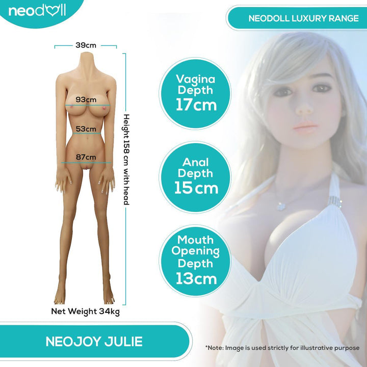 Neodoll Girlfriend Julie - Realistic Sex Doll - 158cm - Tan - Lucidtoys