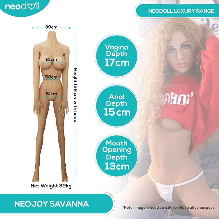 Neodoll Girlfriend Savanna - Realistic Sex Doll - 158cm - Tan - Lucidtoys